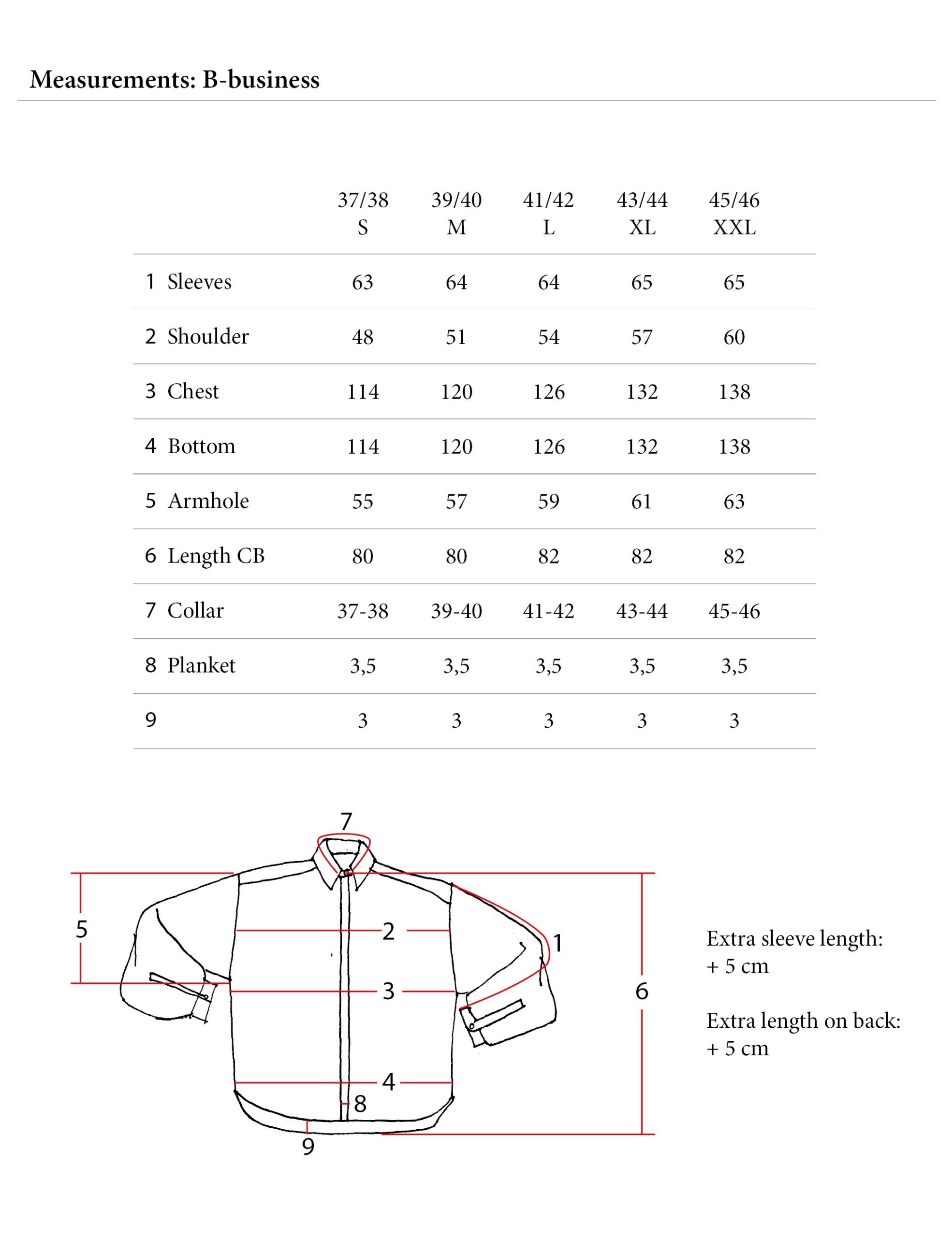 Loose fit size guide | Ben Brown